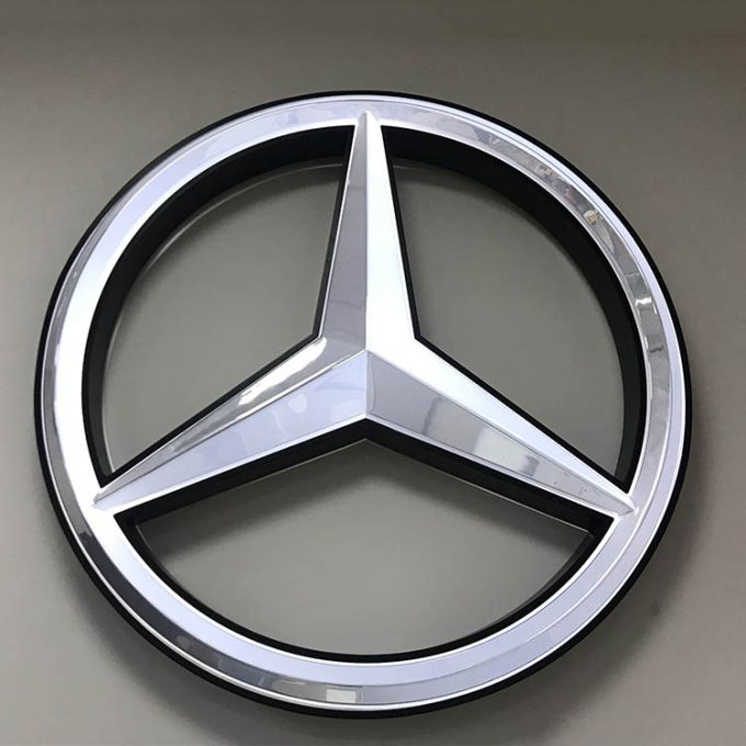 Vacuum Coating Mercedes Benz Automotive Signage Blister Acrylic Advertising Display Car Logo Sign Board