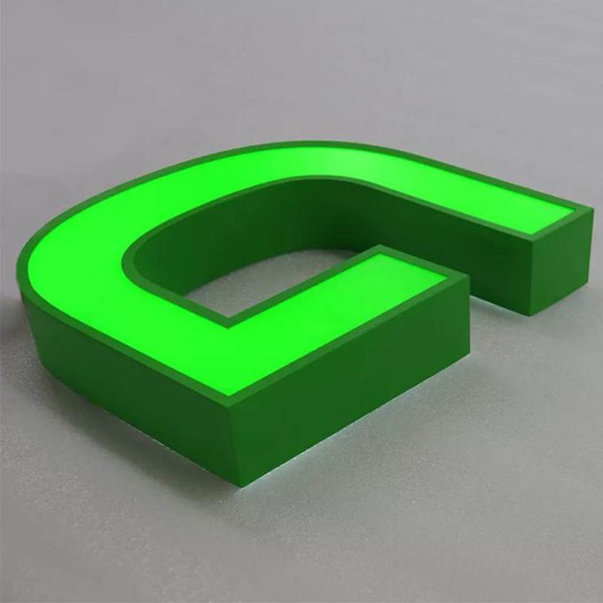 Le visage acrylique adapté aux besoins du client de caisson lumineux de l'acier inoxydable 3D a mené des lettres de canal de magasin de détail de panneau de signe de Frontlit