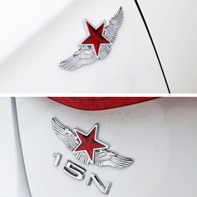 3D Metal Star Car Emblem Sticker Chrome Auto Badge Sticker Bumper Decal Motorcycle Logo Signage