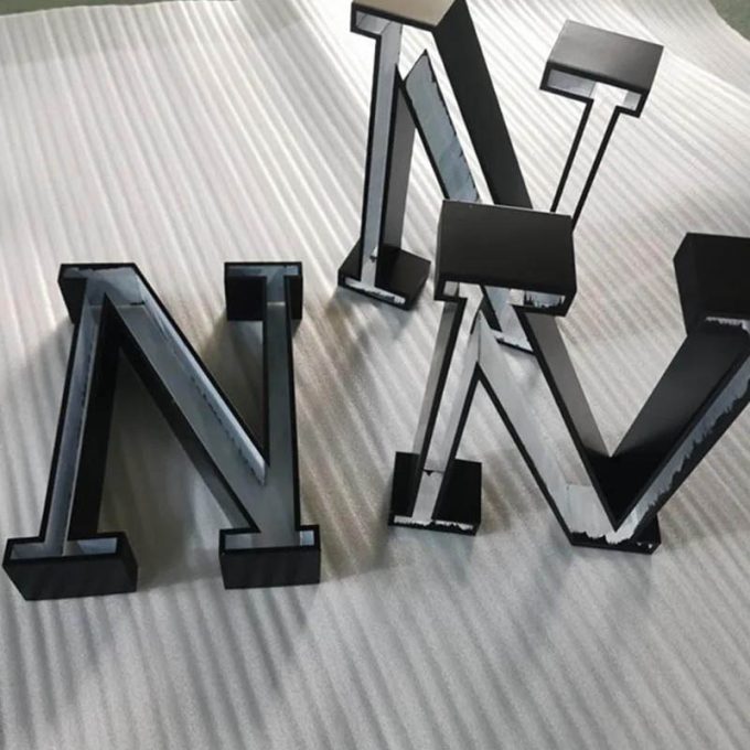 Company Logo Acrylic Frontlit Letter Sign Advertise Stainless Steel Box Store Letters Led Signage