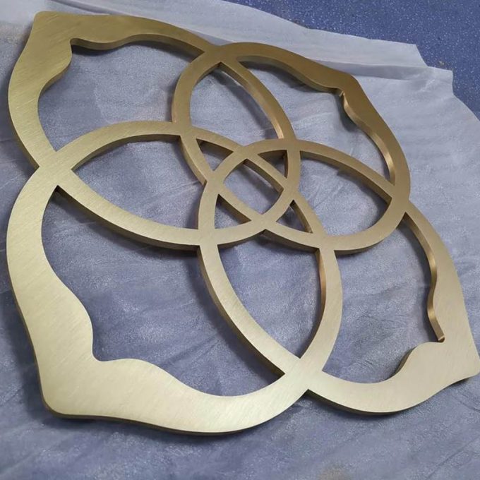 Copper Brushed Metal Wall Letters Gold 3D Advertise Signs Alphabet Letter Electric Store Logo Signage