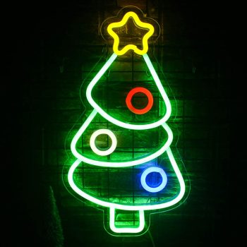 Árbol de Navidad Letreros de luz de neón Festival Letrero de neón LED Decoración de pared Neón para decoración de fiesta en la habitación