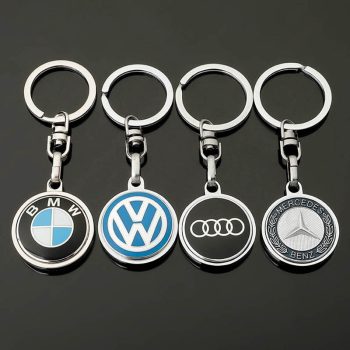 3D Metal Car Key Ring Keychain Chrome Holder Logo Auto Accessories Car logo Badge Emblem