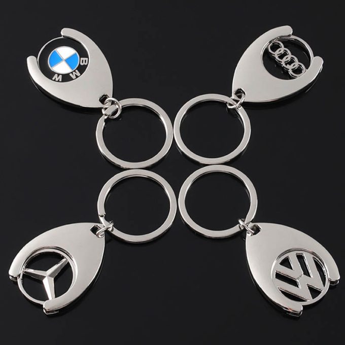 custom brand zinc alloy car keychain bmw audi benz volkswagen auto logo metal key ring