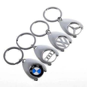 Porte-clés de voiture en alliage de zinc de marque personnalisée bmw audi benz volkswagen auto logo porte-clés en métal