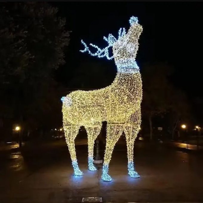 outdoor holiday landscape deer lamp string motif decorative 3d led christmas reindeer lights