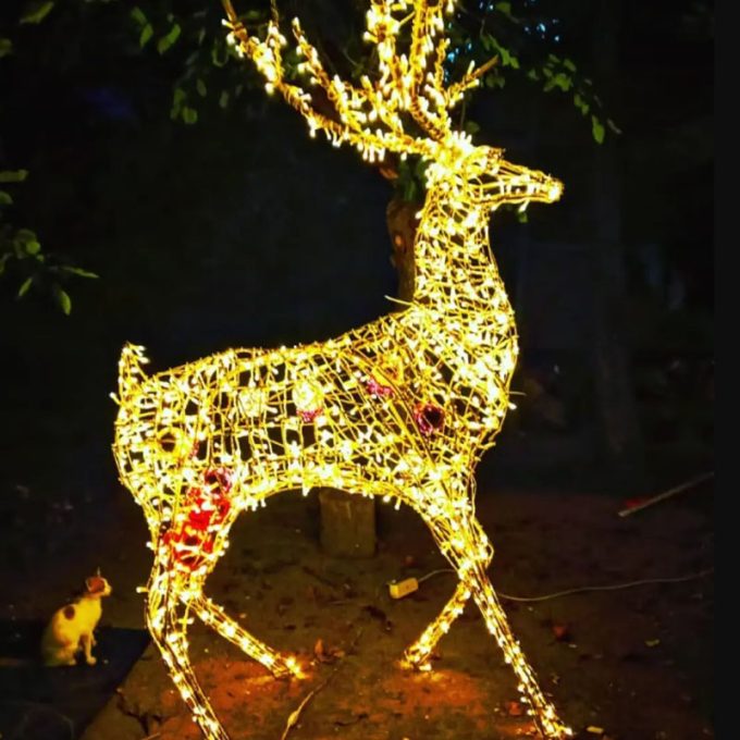 outdoor holiday landscape deer lamp string motif decorative 3d led christmas reindeer lights