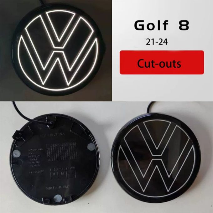 volkswagen acc car luminous front grill emblem golf 7 7.5 8 passat polo tiguan vw auto logo