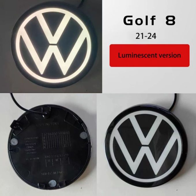 volkswagen acc car luminous front grill emblem golf 7 7.5 8 passat polo tiguan vw auto logo