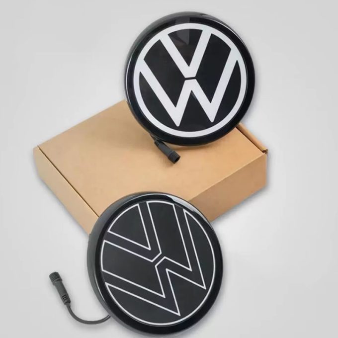 volkswagen acc car luminous front grill emblem golf 7 7.5 8 passat polo tiguan vw auto logo